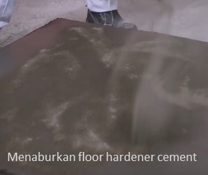 aplikasi floor hardener semen