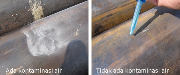 kontaminasi air, proses coating inspection