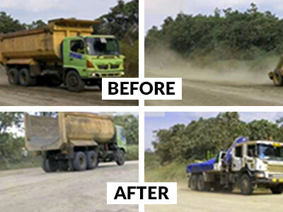 Penghematan air dengan menggunakan dust suppressant di Jalan Tambang 2 Penghematan air dengan menggunakan dust suppressant di Jalan Tambang 2