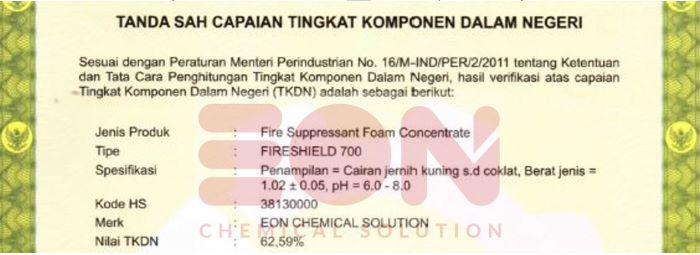 tkdn fireshield 700 fire foam eonchemicals
