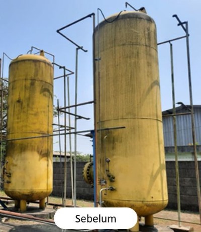 Sebelum aplikasi yellow tank coating